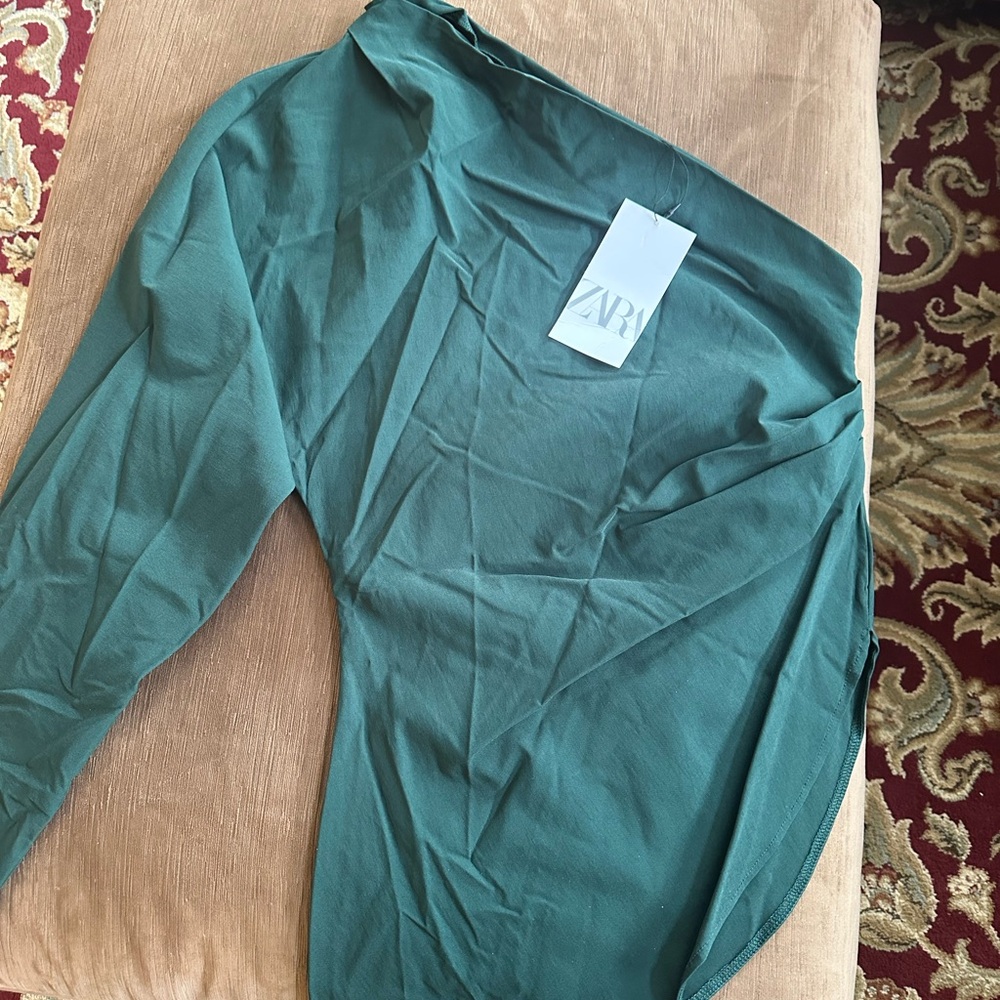 Zara Teal Long-Sleeve Bodysuit
